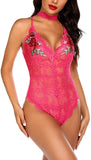 Lingerie Embroidered Lace with Choker One Piece - Easy Pickins Store