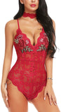 Lingerie Embroidered Lace with Choker One Piece - Easy Pickins Store