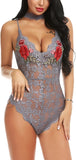 Lingerie Embroidered Lace with Choker One Piece - Easy Pickins Store