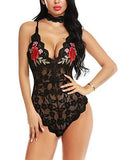 Lingerie Embroidered Lace with Choker One Piece - Easy Pickins Store