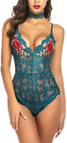 Lingerie Embroidered Lace with Choker One Piece - Easy Pickins Store