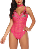 Lingerie Embroidered Lace with Choker One Piece - Easy Pickins Store