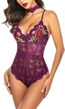 Lingerie Embroidered Lace with Choker One Piece - Easy Pickins Store