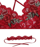Lingerie Embroidered Lace with Choker One Piece - Easy Pickins Store