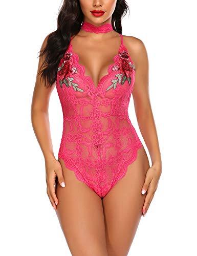 Lingerie Embroidered Lace with Choker One Piece - Easy Pickins Store