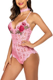 Lingerie Embroidered Lace with Choker One Piece - Easy Pickins Store