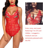 Lingerie Embroidered Lace with Choker One Piece - Easy Pickins Store