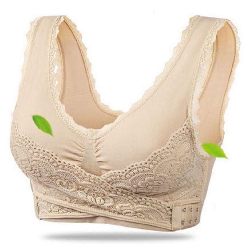 Lingerie Lace Solid Color Cross Side Buckle Without Rims Gathered Sports Underwear Sleep Bra New - Easy Pickins Store