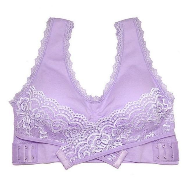 Lingerie Lace Solid Color Cross Side Buckle Without Rims Gathered Sports Underwear Sleep Bra New - Easy Pickins Store
