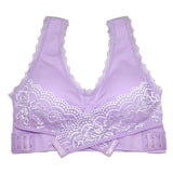 Lingerie Lace Solid Color Cross Side Buckle Without Rims Gathered Sports Underwear Sleep Bra New - Easy Pickins Store