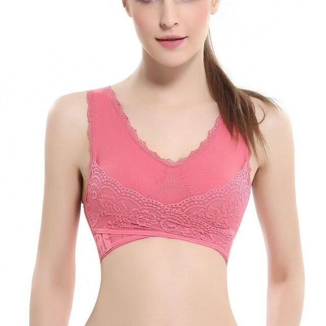 Lingerie Lace Solid Color Cross Side Buckle Without Rims Gathered Sports Underwear Sleep Bra New - Easy Pickins Store