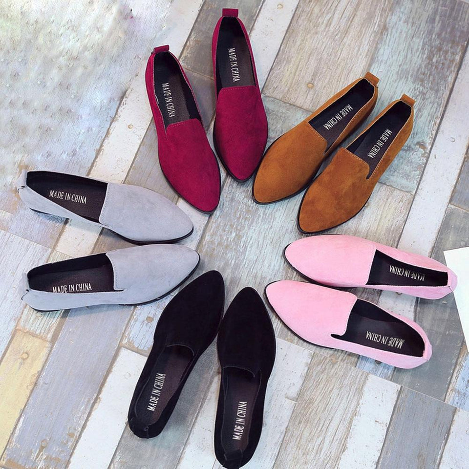Loafers Casual Suede Slip on Boat Comfortable Ballet Flats - Easy Pickins Store