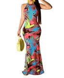 Long Dress Elegant Multicolor Sundress/Long Sleeve Warp Vestido - Easy Pickins Store