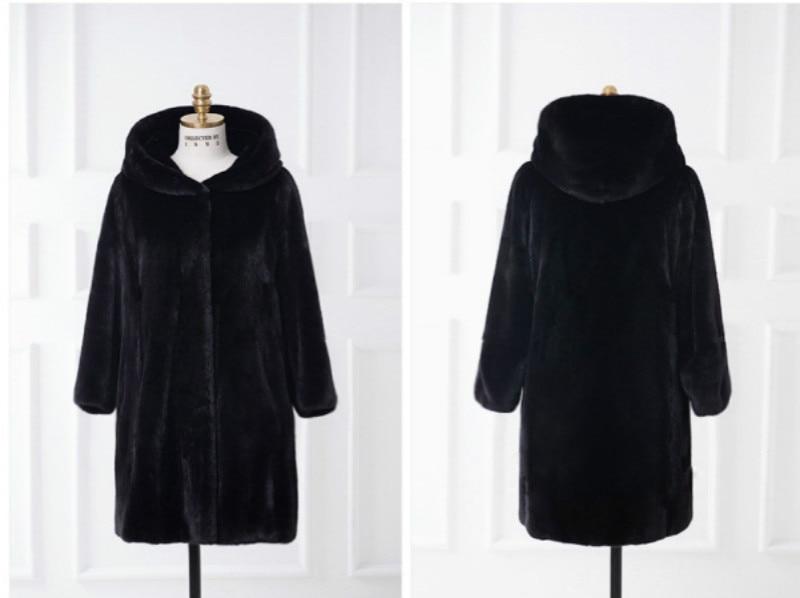Long Faux Fur Black Plush Warm Coat - Easy Pickins Store
