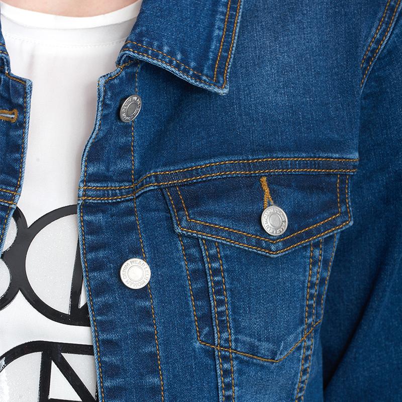 Long Jeans Jacket Full Sleeves Single Breast Slim - Easy Pickins Store