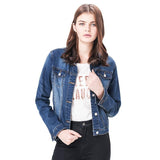 Long Jeans Jacket Full Sleeves Single Breast Slim - Easy Pickins Store