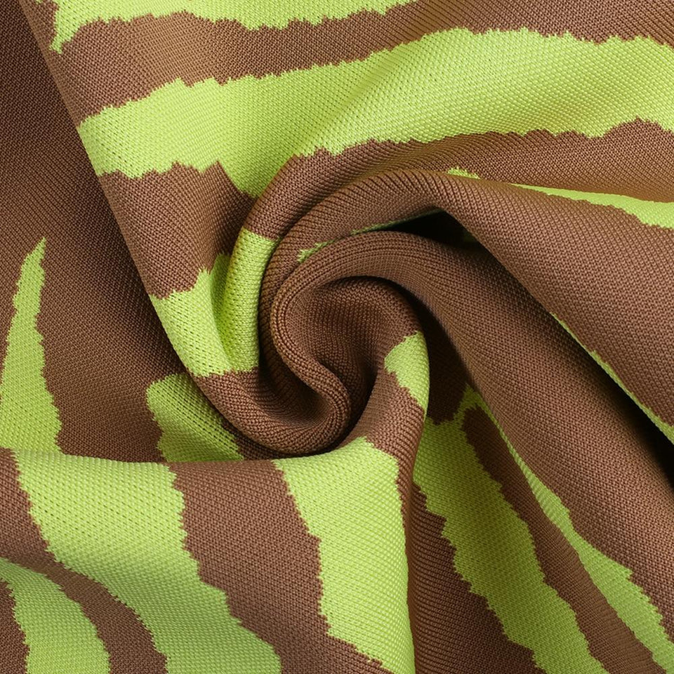 Long Lime Zebra Print Bandage Midi Skirt - Easy Pickins Store