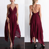 Long Maxi Dress Elegant Sleeveless Sling Vestido V Neck Boho - Easy Pickins Store