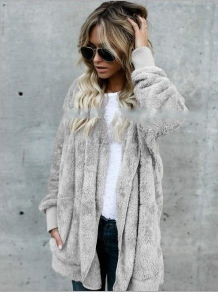 Long Sides Both Side Faux Fur Coat - Easy Pickins Store
