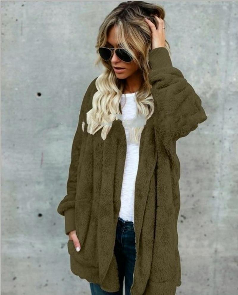 Long Sides Both Side Faux Fur Coat - Easy Pickins Store