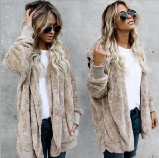 Long Sides Both Side Faux Fur Coat - Easy Pickins Store