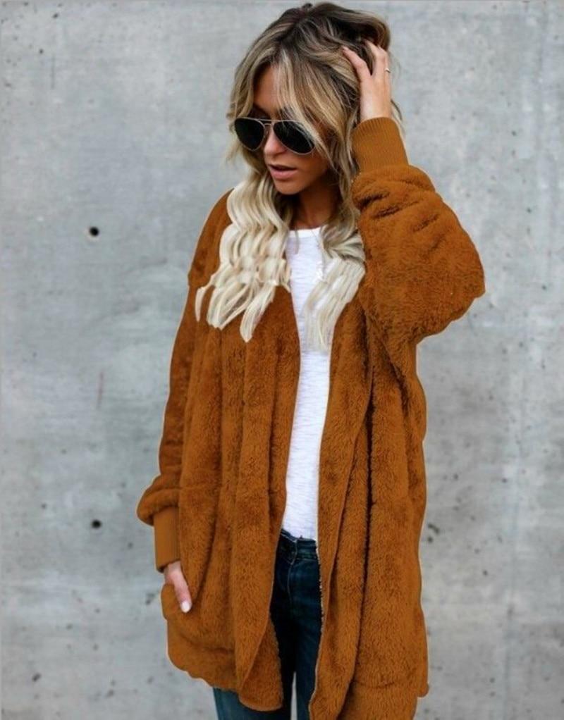 Long Sides Both Side Faux Fur Coat - Easy Pickins Store