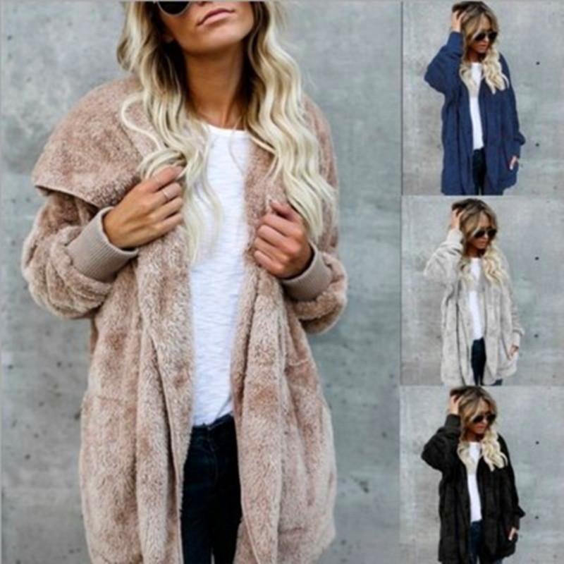 Long Sides Both Side Faux Fur Coat - Easy Pickins Store