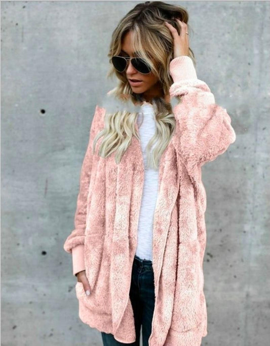 Long Sides Both Side Faux Fur Coat - Easy Pickins Store