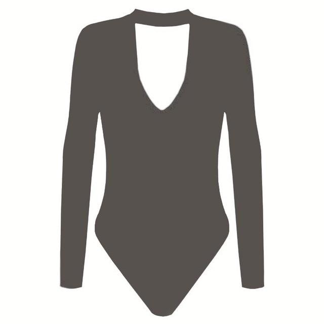 Long Sleeve Bodysuit Romper Deep V Neck One Piece Fitness Overall - Easy Pickins Store