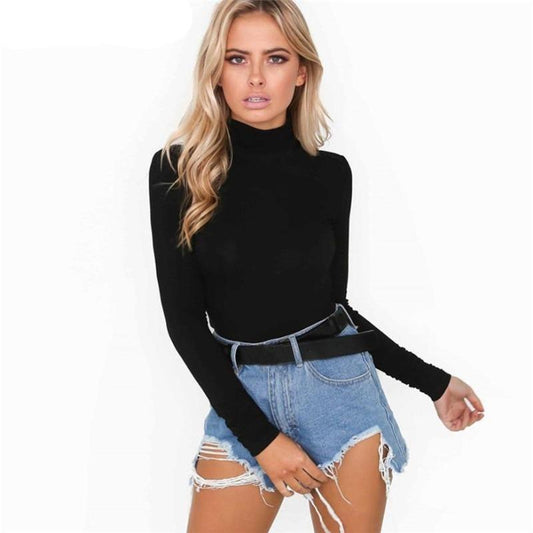 Long Sleeve Bodysuits Turtleneck Skinny - Easy Pickins Store
