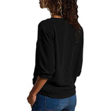 Long Sleeve Double V neck Blouse - Easy Pickins Store