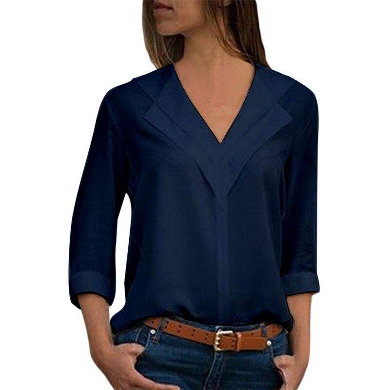 Long Sleeve Double V neck Blouse - Easy Pickins Store