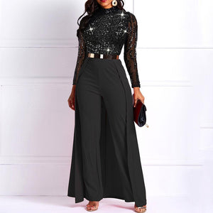 Long Sleeve High Waist Jumpsuit Elegant Slim - Easy Pickins Store