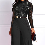 Long Sleeve High Waist Jumpsuit Elegant Slim - Easy Pickins Store