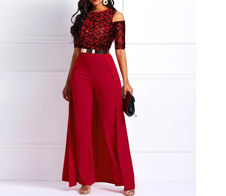Long Sleeve High Waist Jumpsuit Elegant Slim - Easy Pickins Store