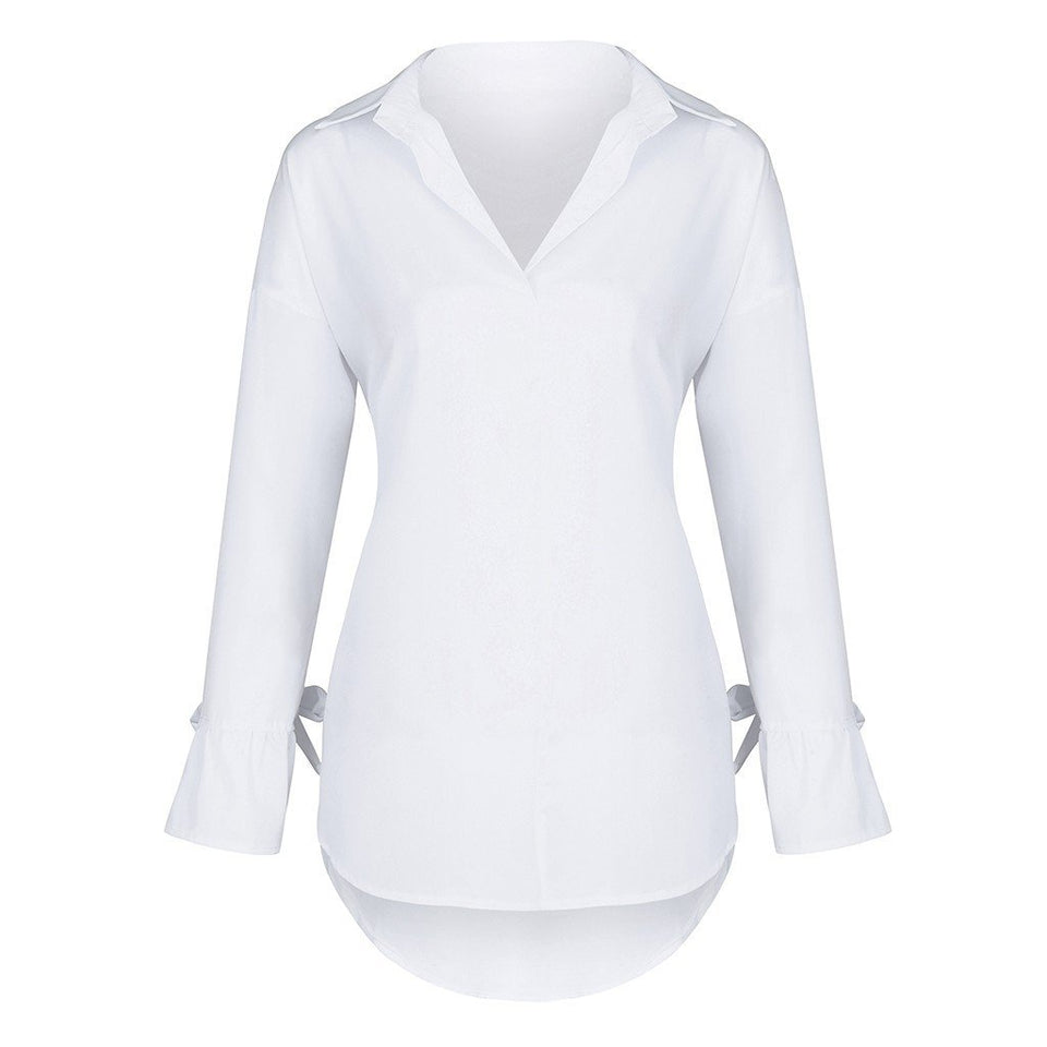 Long Sleeve Lapel Shirt Blouse - Easy Pickins Store
