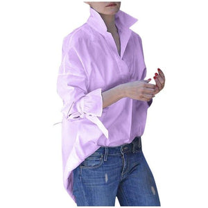 Long Sleeve Lapel Shirt Blouse - Easy Pickins Store