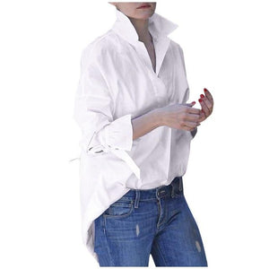 Long Sleeve Lapel Shirt Blouse - Easy Pickins Store