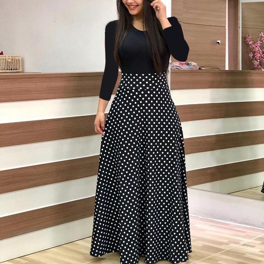 Long Sleeve Patchwork Dress - Easy Pickins Store