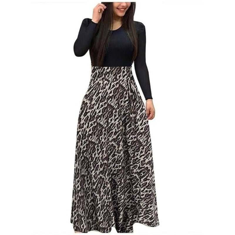 Long Sleeve Patchwork Dress - Easy Pickins Store