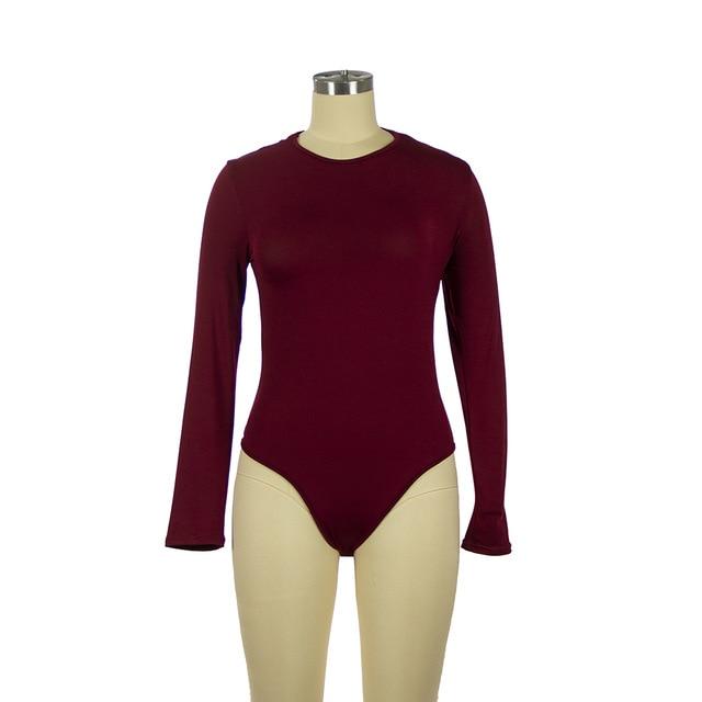 Long Sleeve Slim Jumpsuit Bottoming Romper - Easy Pickins Store