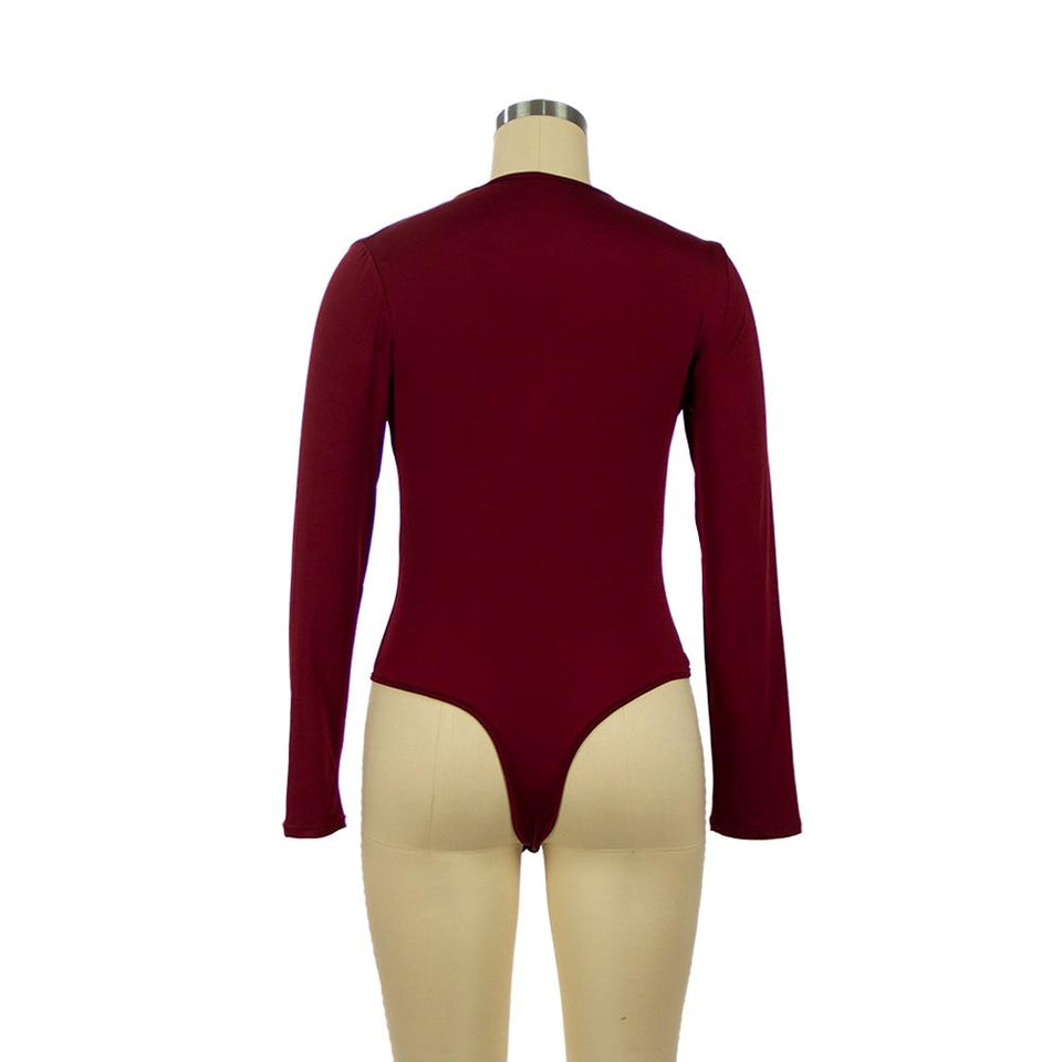 Long Sleeve Slim Jumpsuit Bottoming Romper - Easy Pickins Store