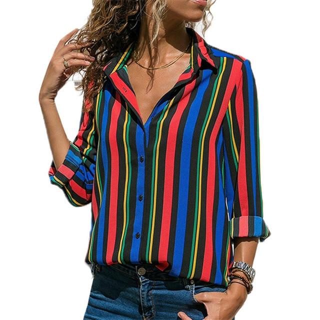 Long Sleeve Turn Down Collar Blouse - Easy Pickins Store