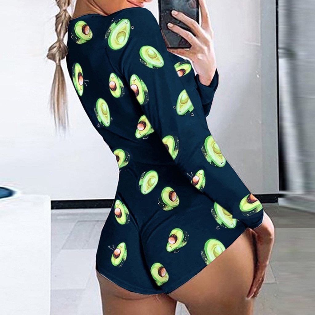 Long Sleeve V Neck Love Pattern Pajama - Easy Pickins Store