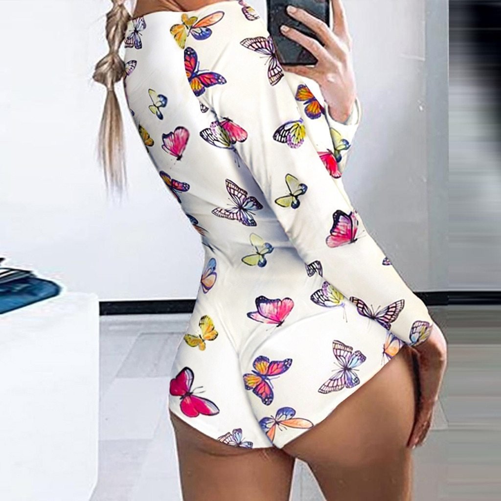 Long Sleeve V Neck Love Pattern Pajama - Easy Pickins Store