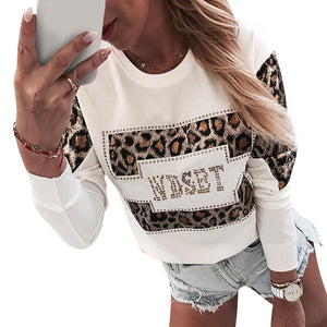 Long Sleeve Women Blouse Lips Letter Printed White O Neck - Easy Pickins Store
