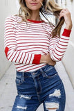 Loose Ladies Long Sleeve Striped T shirt Jacket Sleeve Heart Size|T-Shirts - Easy Pickins Store
