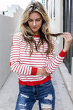 Loose Ladies Long Sleeve Striped T shirt Jacket Sleeve Heart Size|T-Shirts - Easy Pickins Store