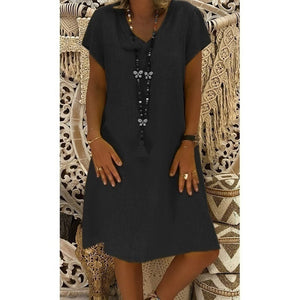 Loose Summer Style Cotton Casual Dress - Easy Pickins Store