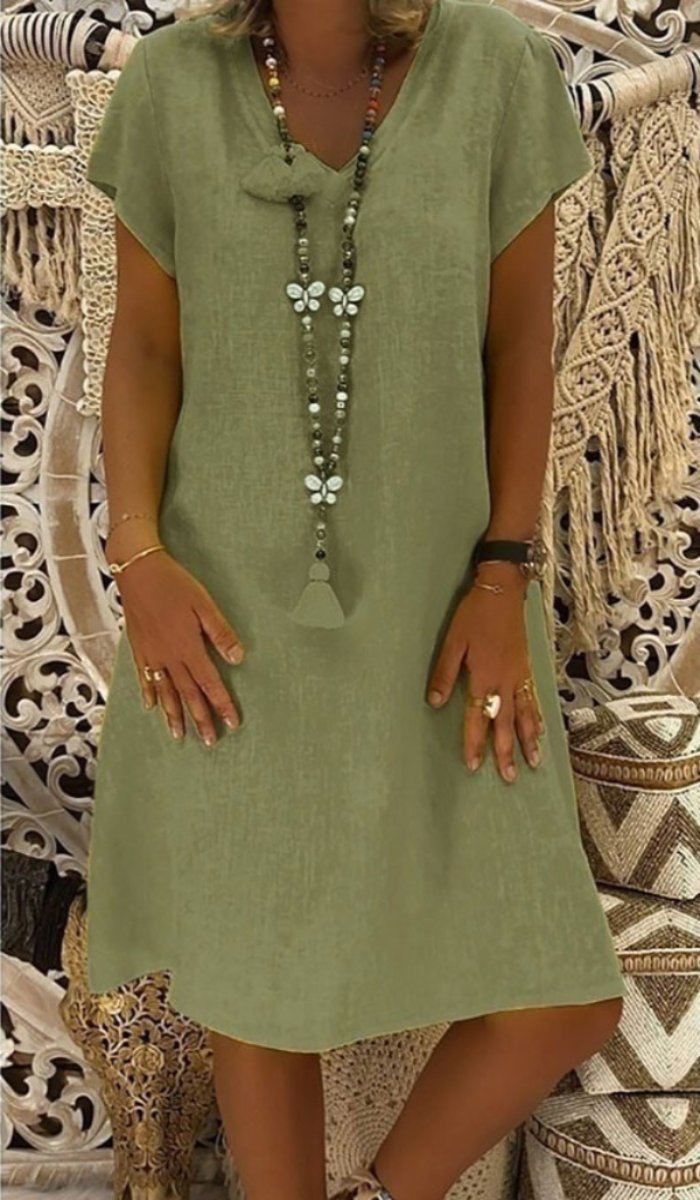 Loose Summer Style Cotton Casual Dress - Easy Pickins Store